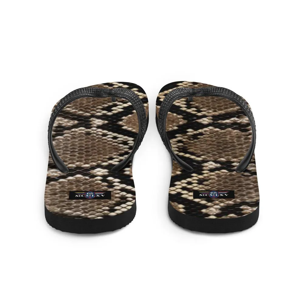 65 MCMLXV Unisex Python Snakeskin Animal Print Flip-Flops