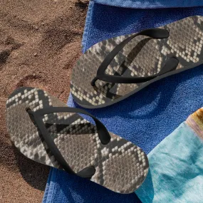 65 MCMLXV Unisex Python Snakeskin Animal Print Flip-Flops