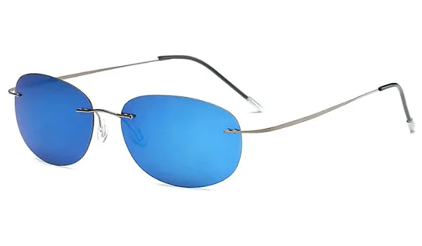 Blue Lightweight Oval Sunglasses for Men - Classic and Stylish Accessory