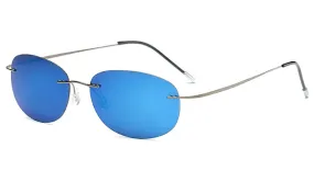 Blue Lightweight Oval Sunglasses for Men - Classic and Stylish Accessory