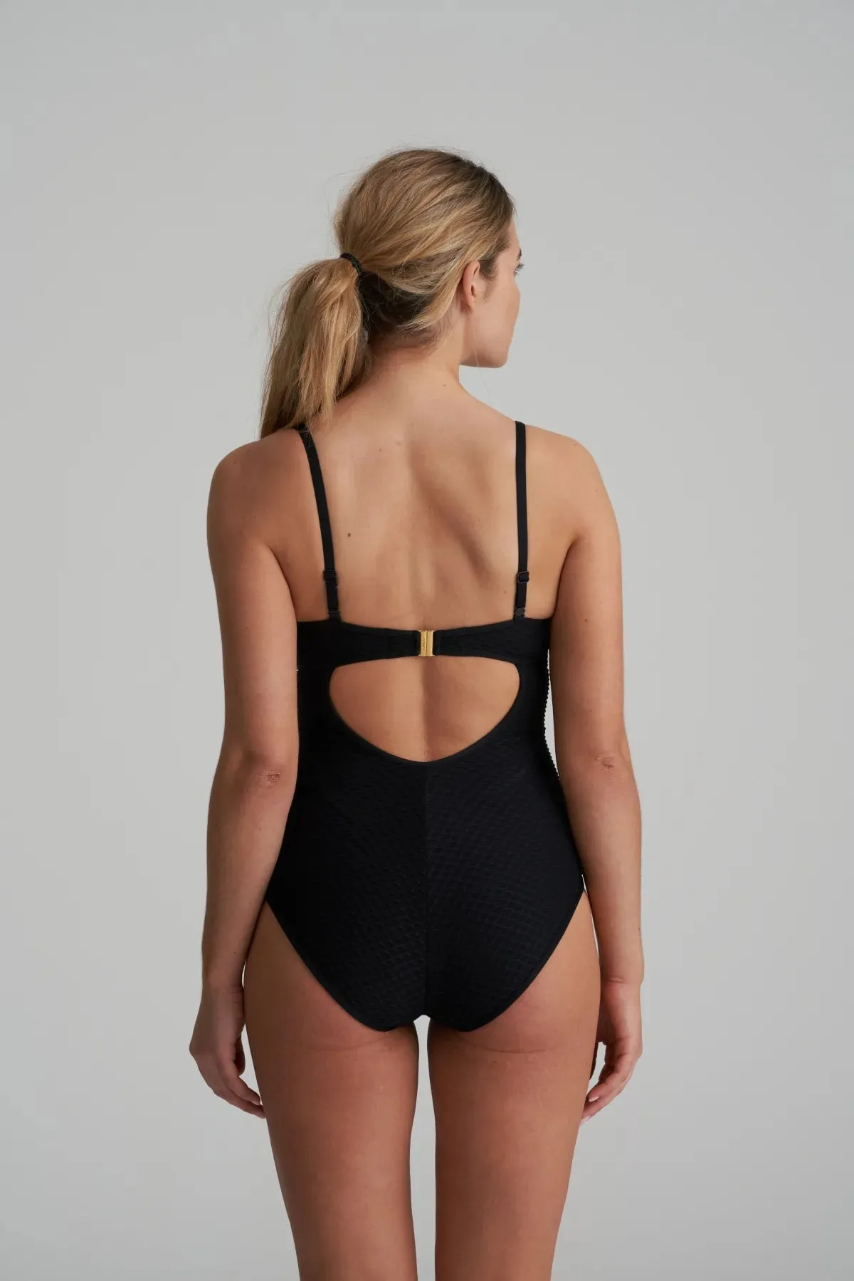 Brigitte Strapless Padded Swimsuit - Black