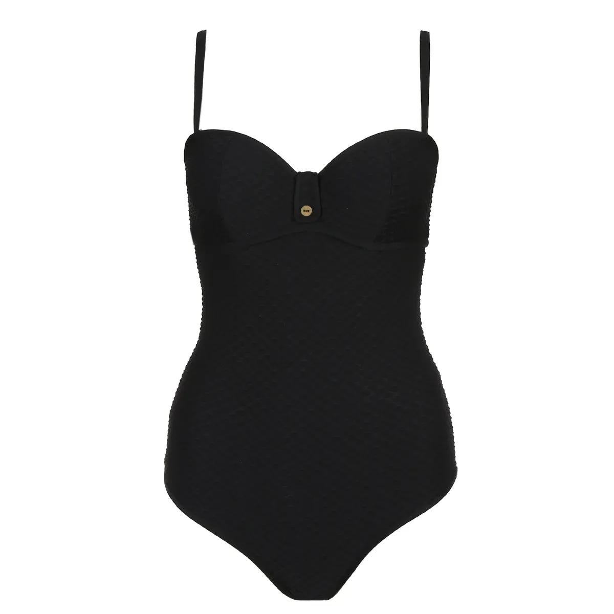 Brigitte Strapless Padded Swimsuit - Black