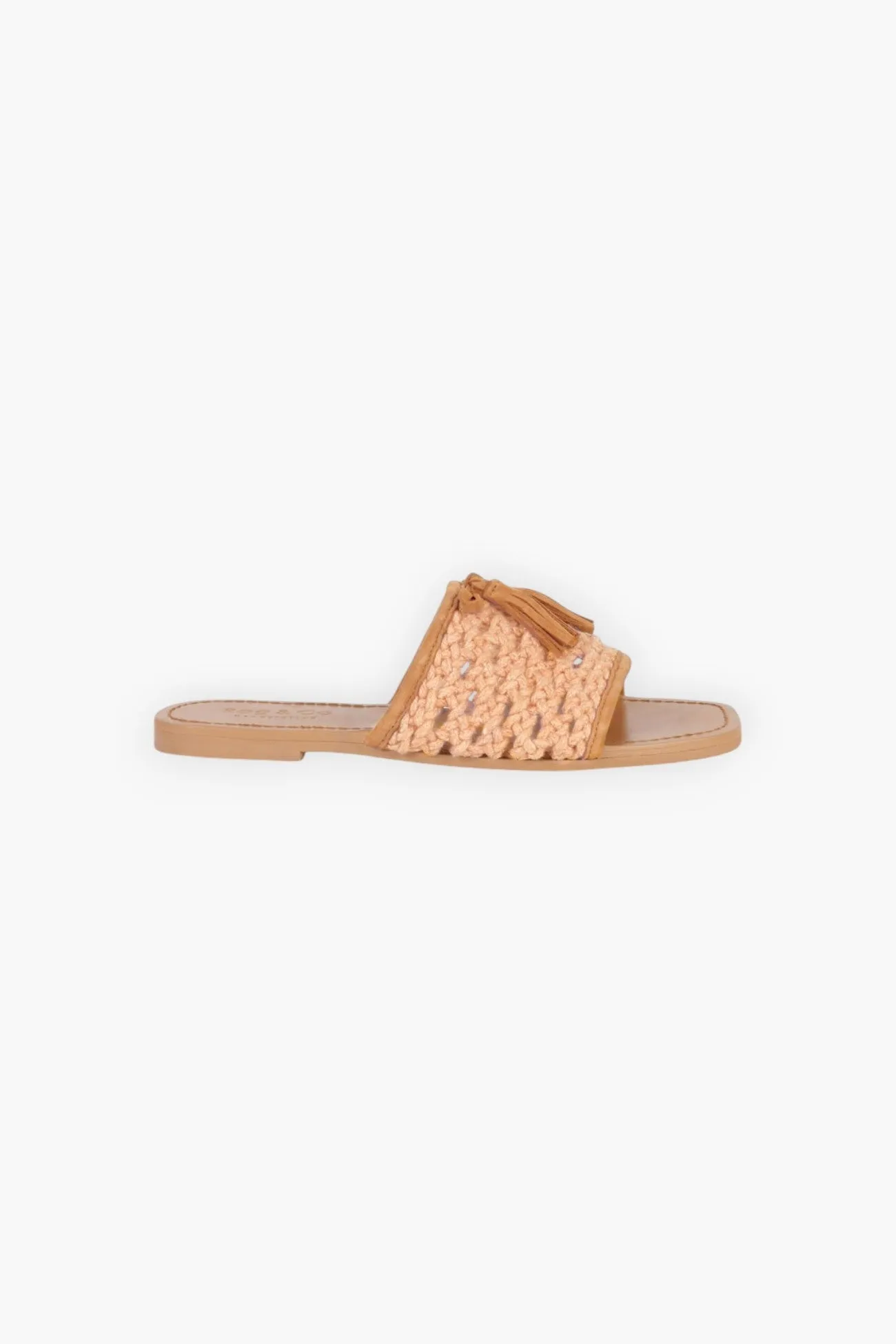 Cedar Handwoven Natural Tassel Flats