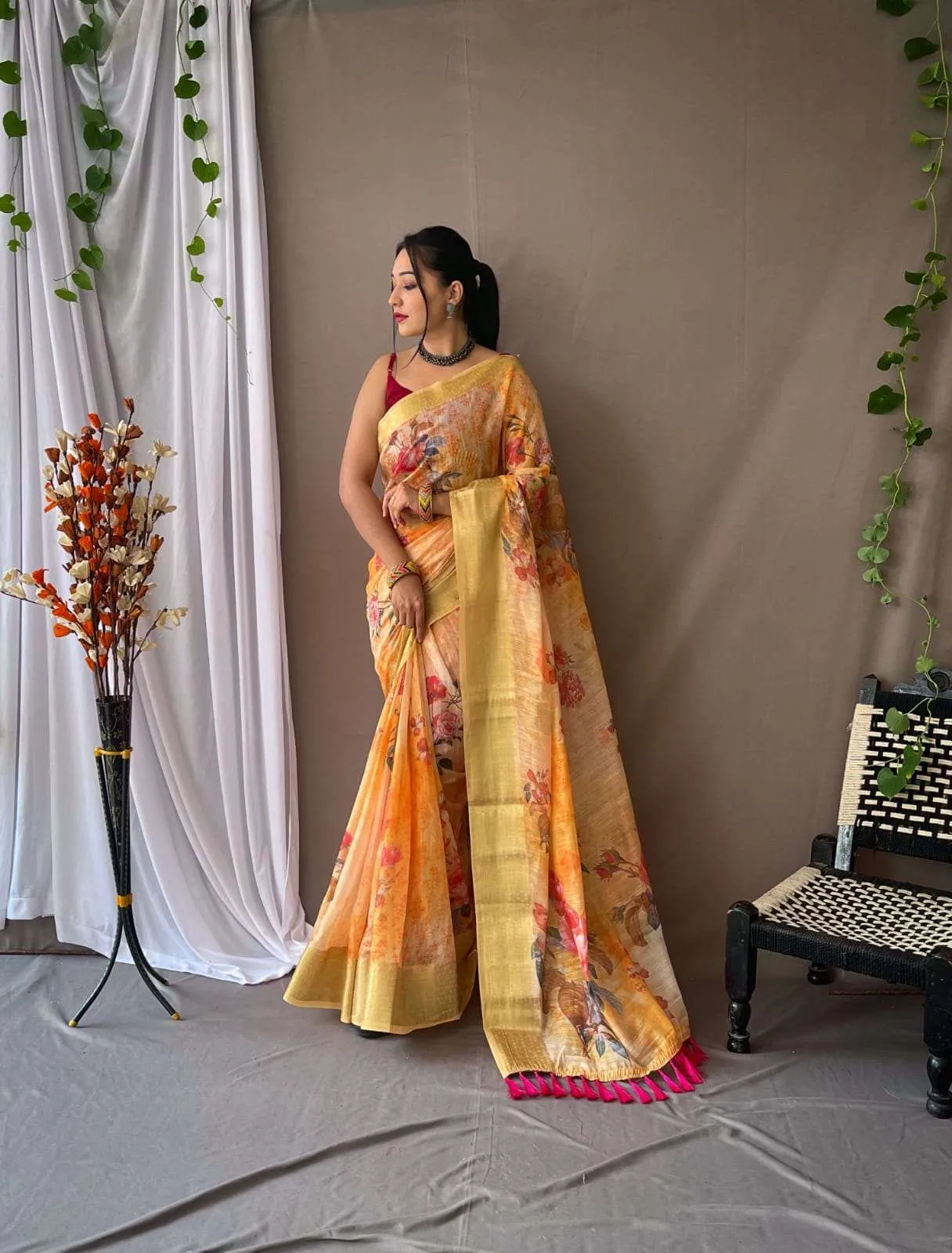 Classic Linen Sarees-SH1000