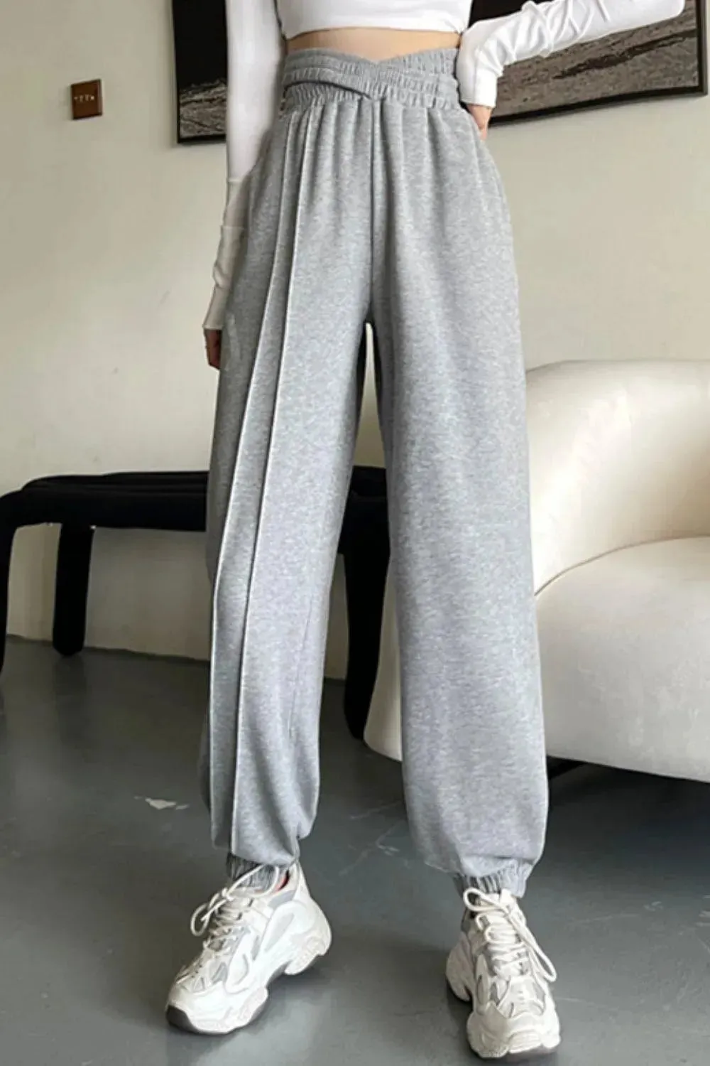Crisscross Casual Long Pants