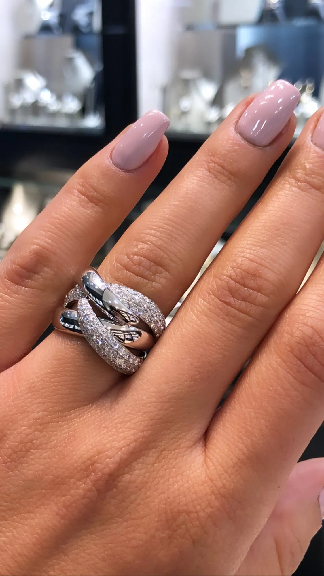 Crisscross Pave Ring