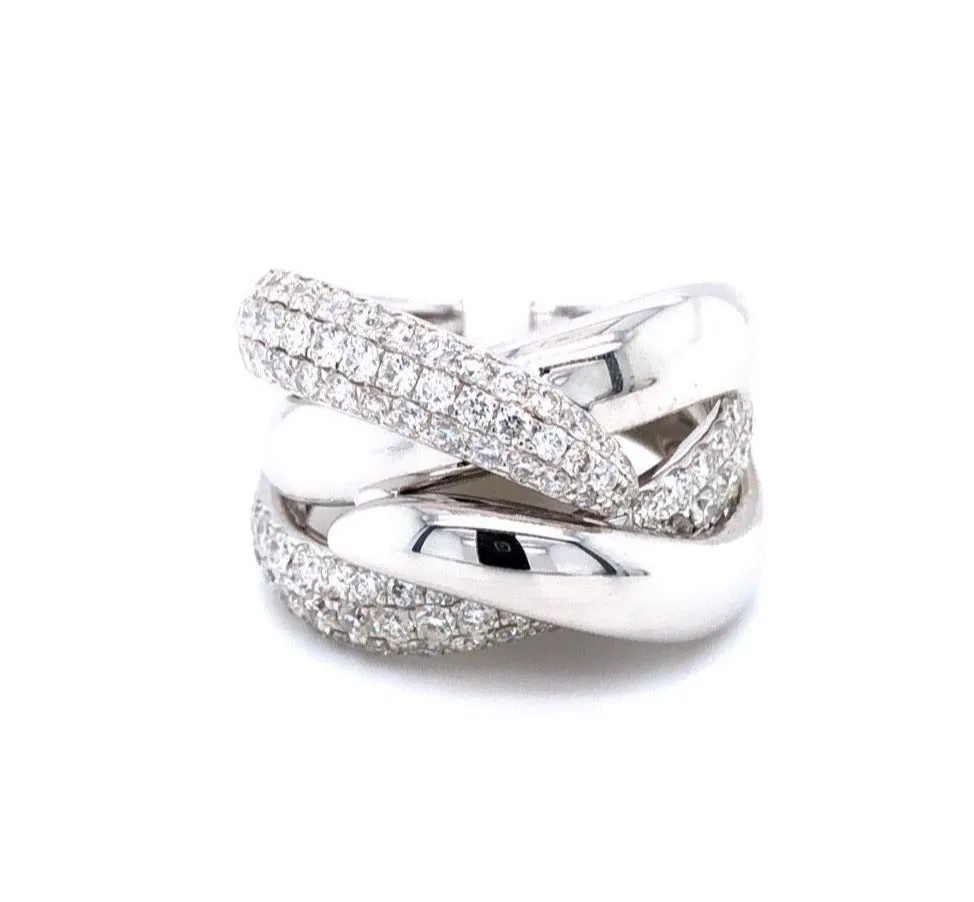 Crisscross Pave Ring
