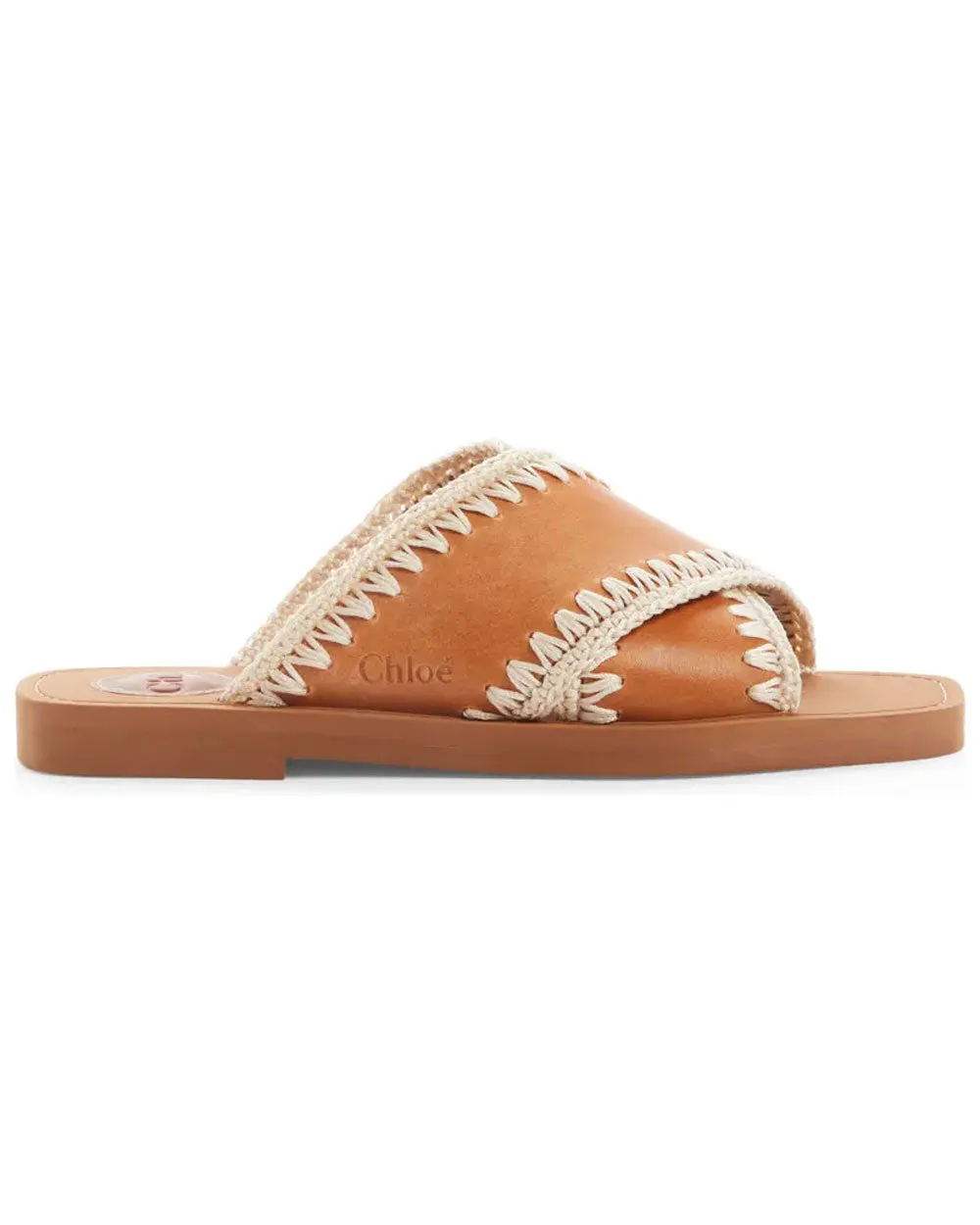 Crisscross Slide Sandal in Tan