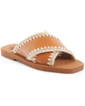 Crisscross Slide Sandal in Tan