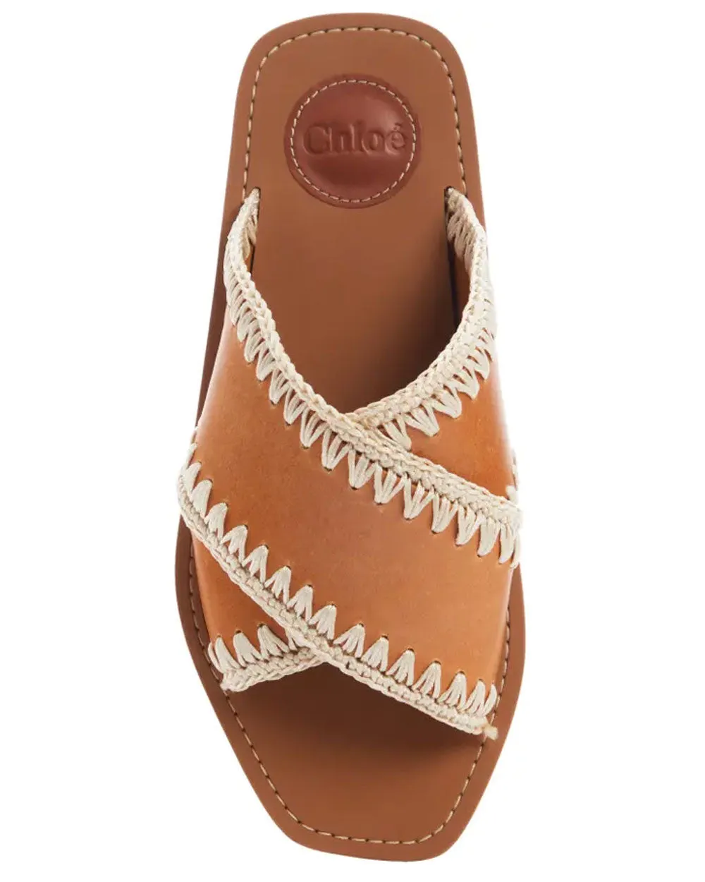 Crisscross Slide Sandal in Tan