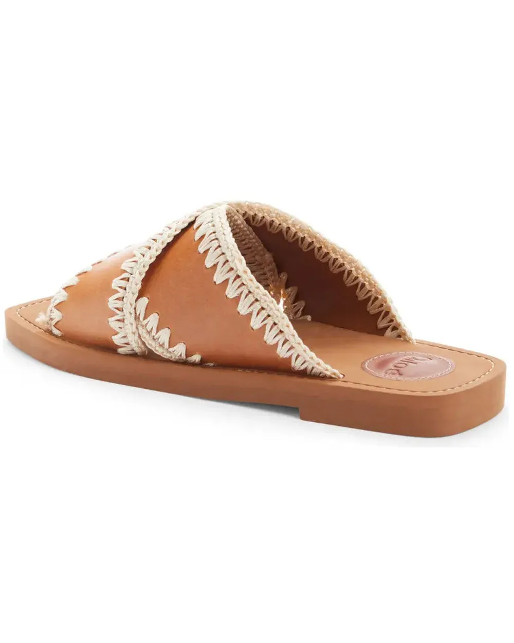 Crisscross Slide Sandal in Tan