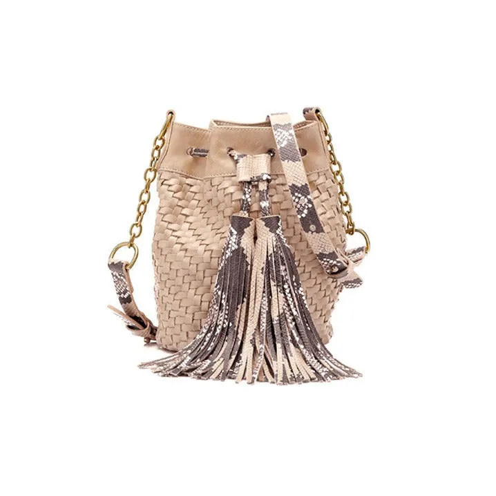 Crisscross Weave Py Chain Midi Deja Vú Bag - Mint Green