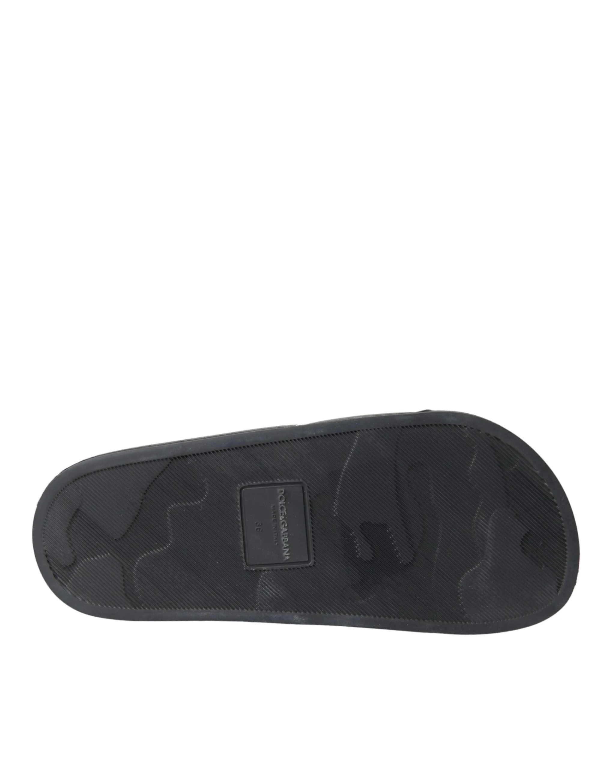 Dolce & Gabbana I Love D&G Slides in Black Leather