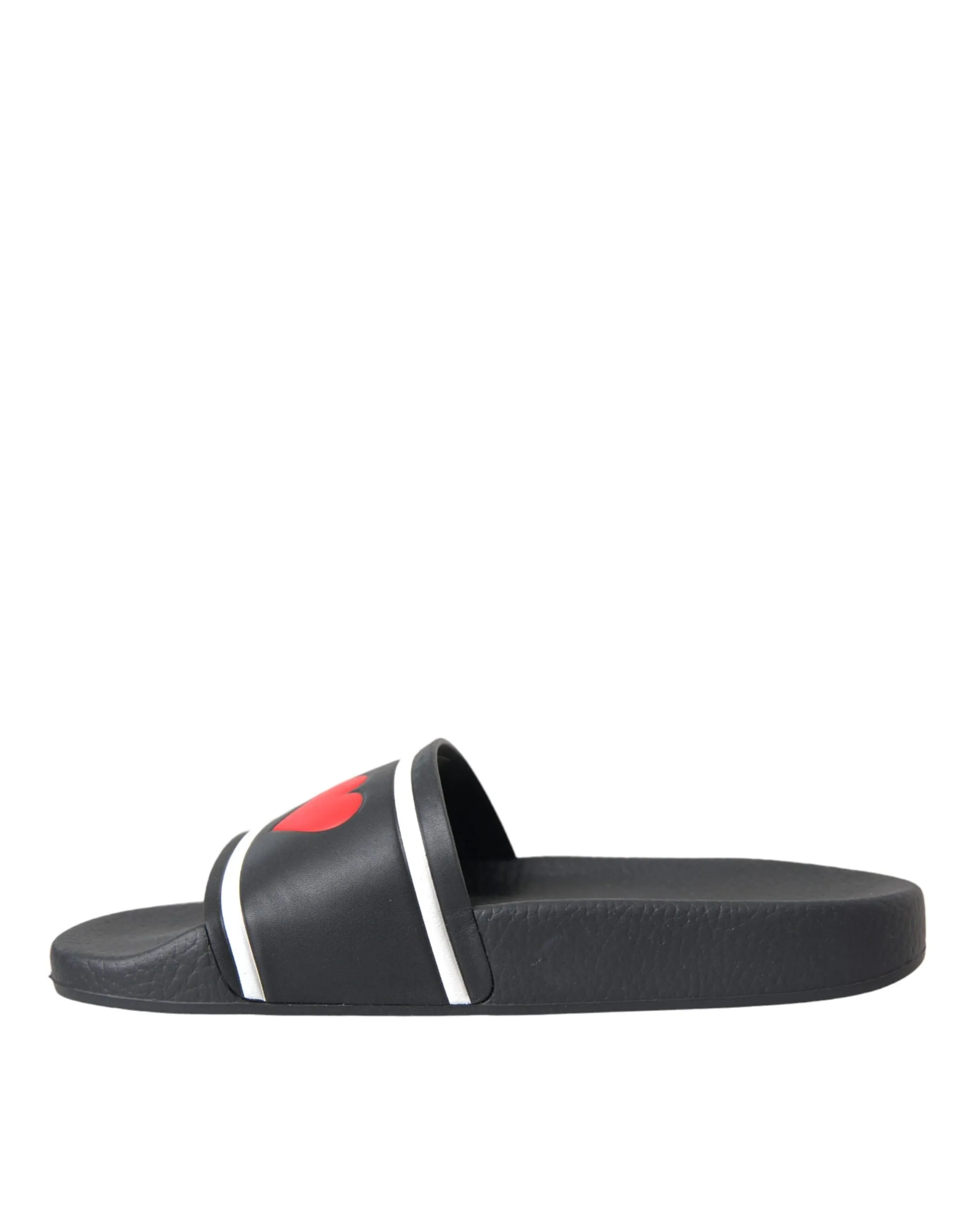 Dolce & Gabbana I Love D&G Slides in Black Leather
