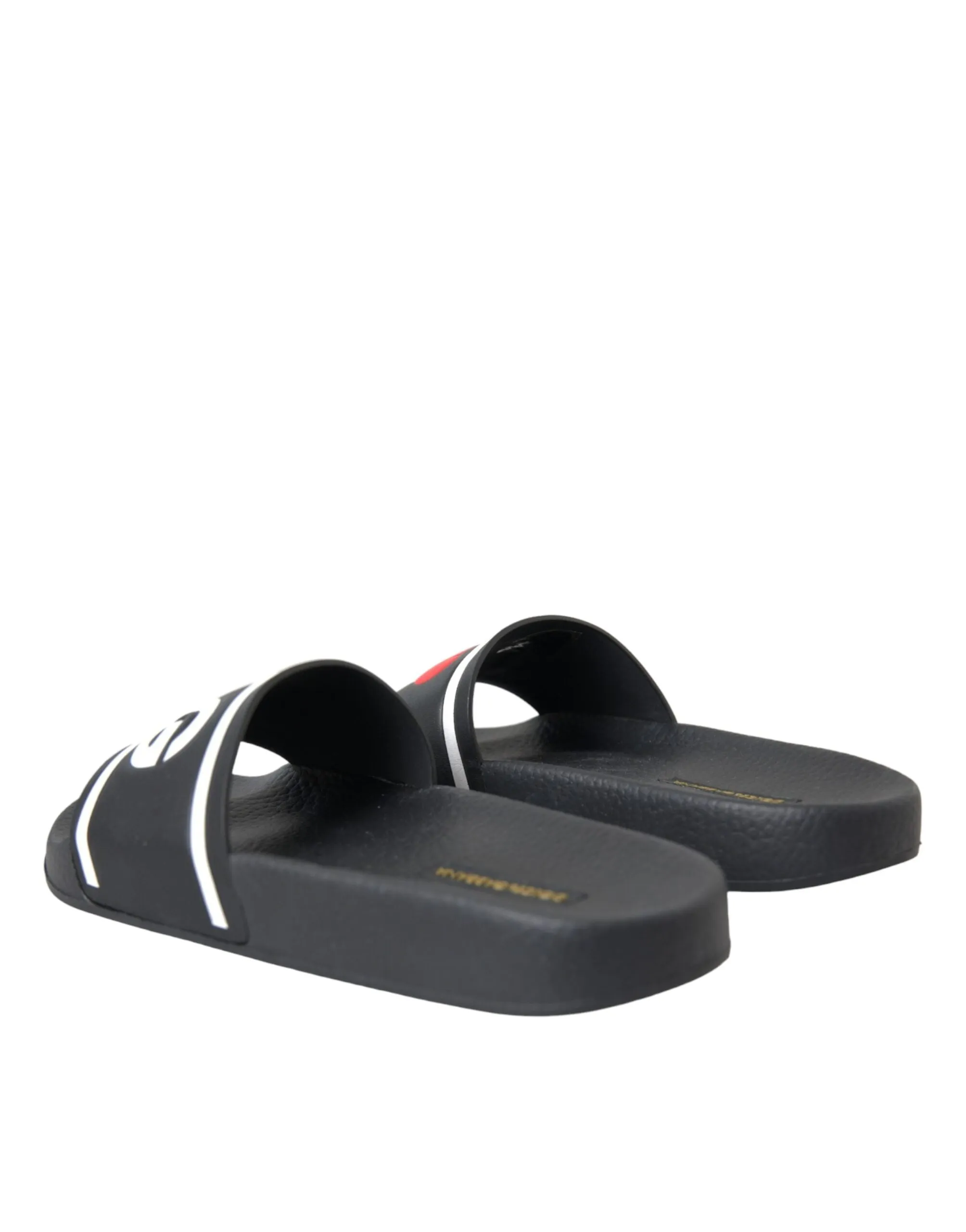 Dolce & Gabbana I Love D&G Slides in Black Leather