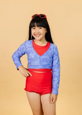 Elegant Floral | Youth Wrap Top Rashguard