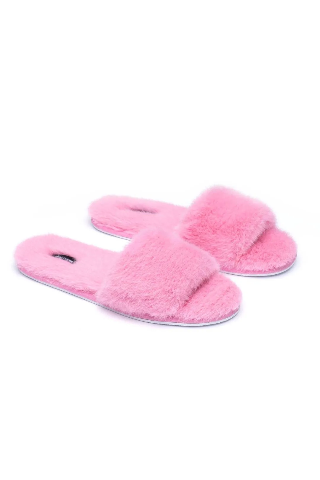 Esther Fur Slides - Rose