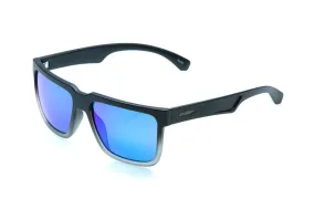 Factory Sunglasses - Matte Black Fade - Blue Mirror