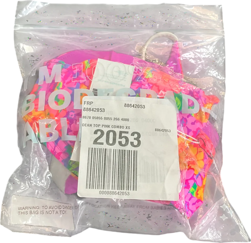 Frankies Bikinis Multicoloured Premium Dean Bikini Top In Daisy Pond UK XS
