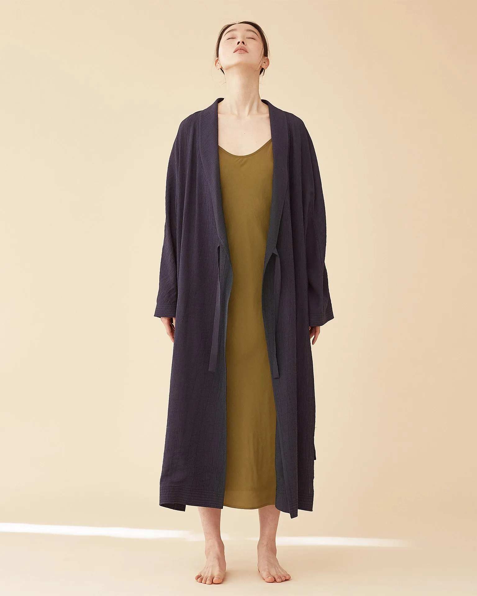 George Shawl Collar Robe / Navy