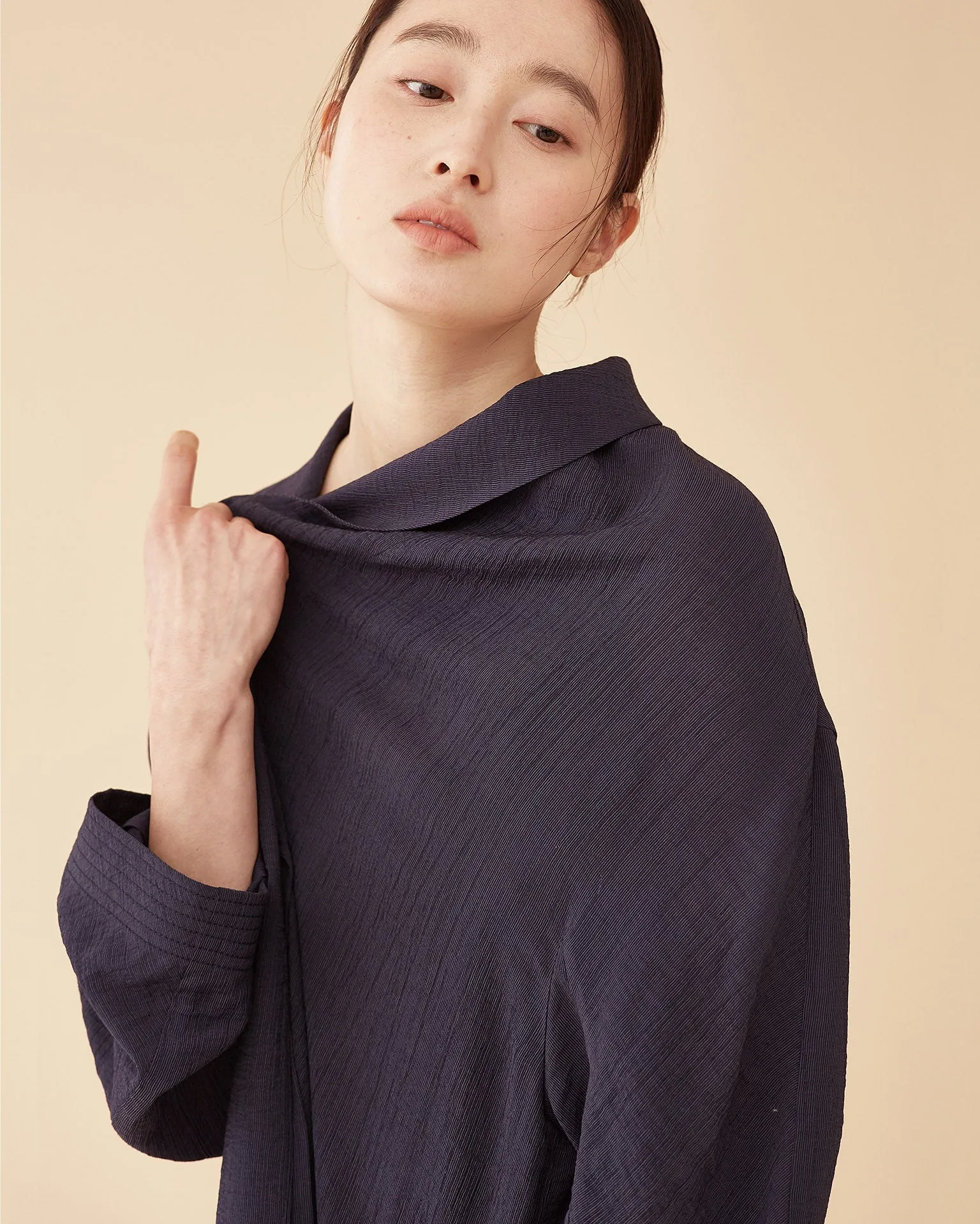 George Shawl Collar Robe / Navy