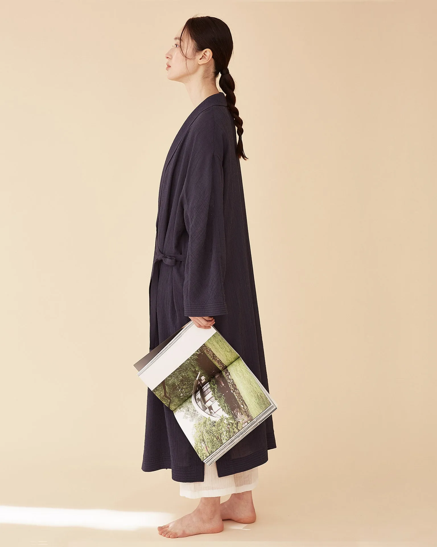 George Shawl Collar Robe / Navy