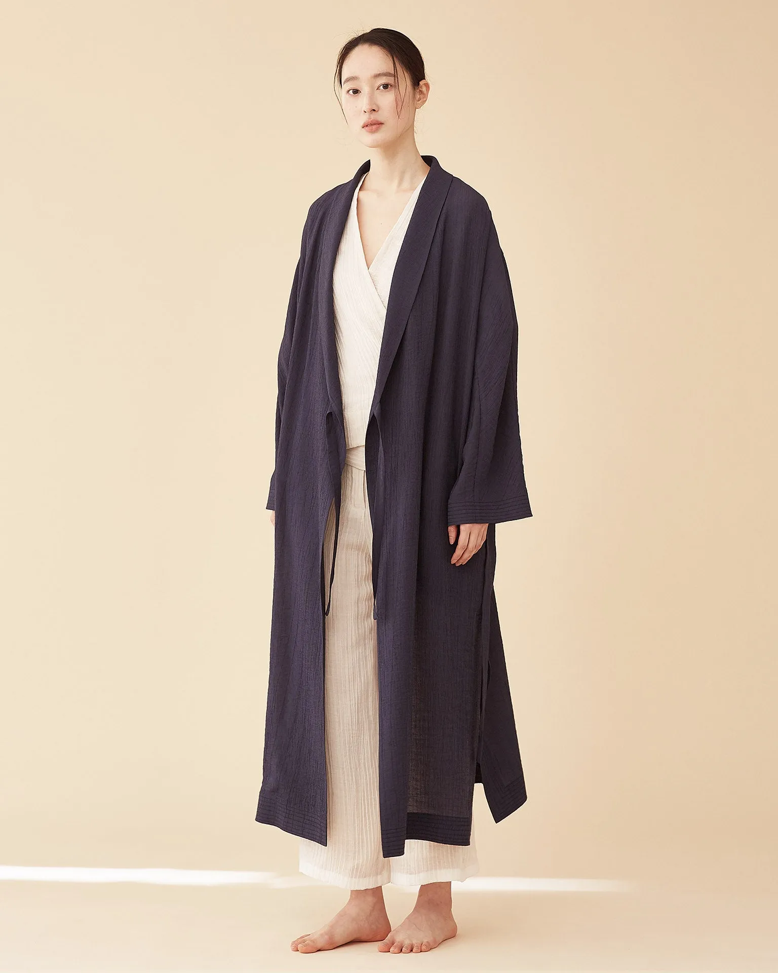 George Shawl Collar Robe / Navy