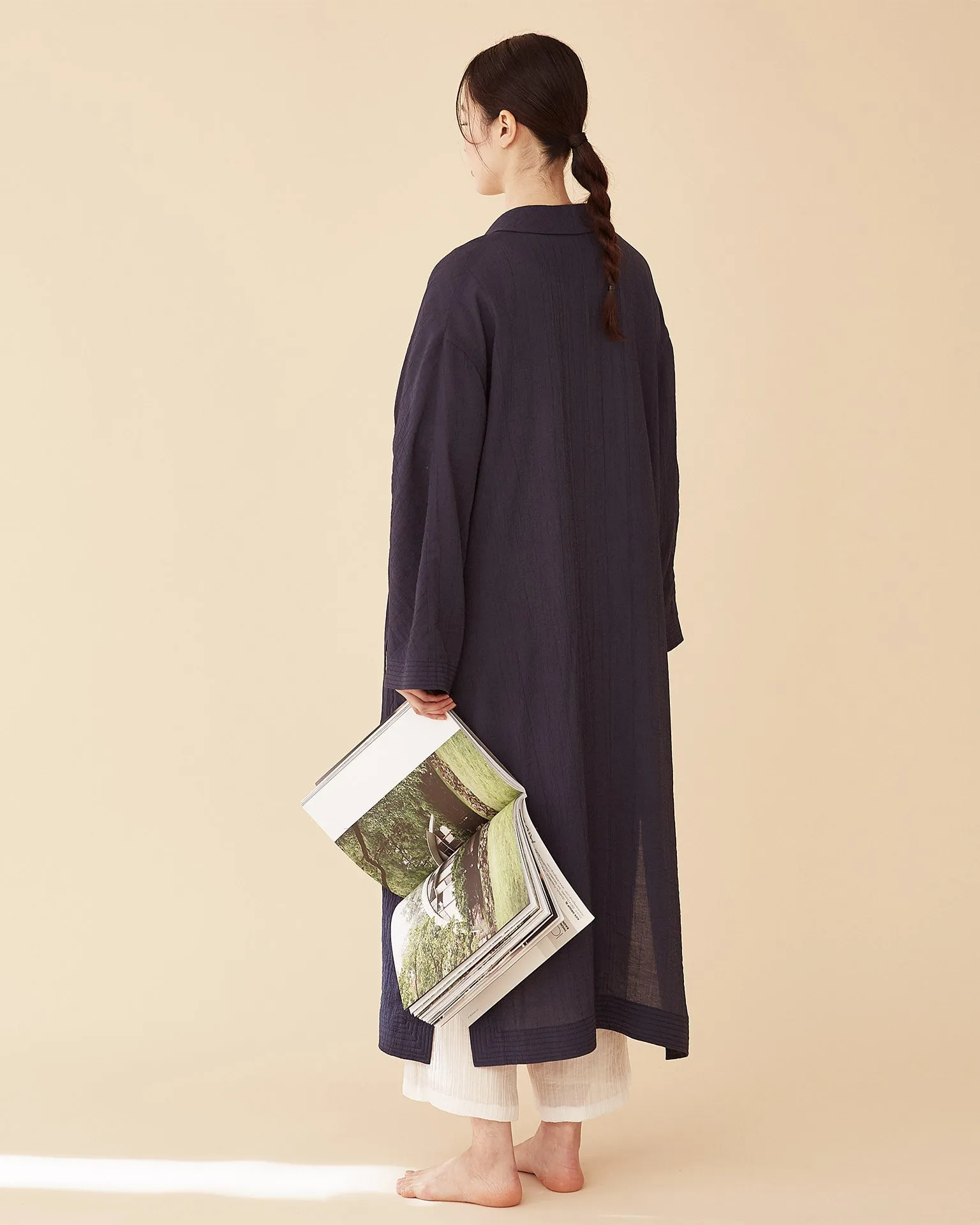 George Shawl Collar Robe / Navy