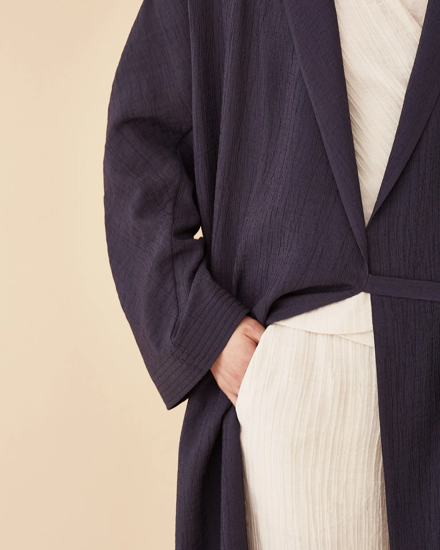 George Shawl Collar Robe / Navy
