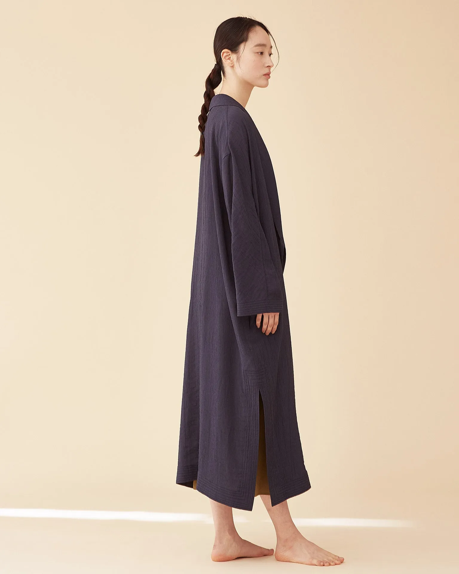 George Shawl Collar Robe / Navy