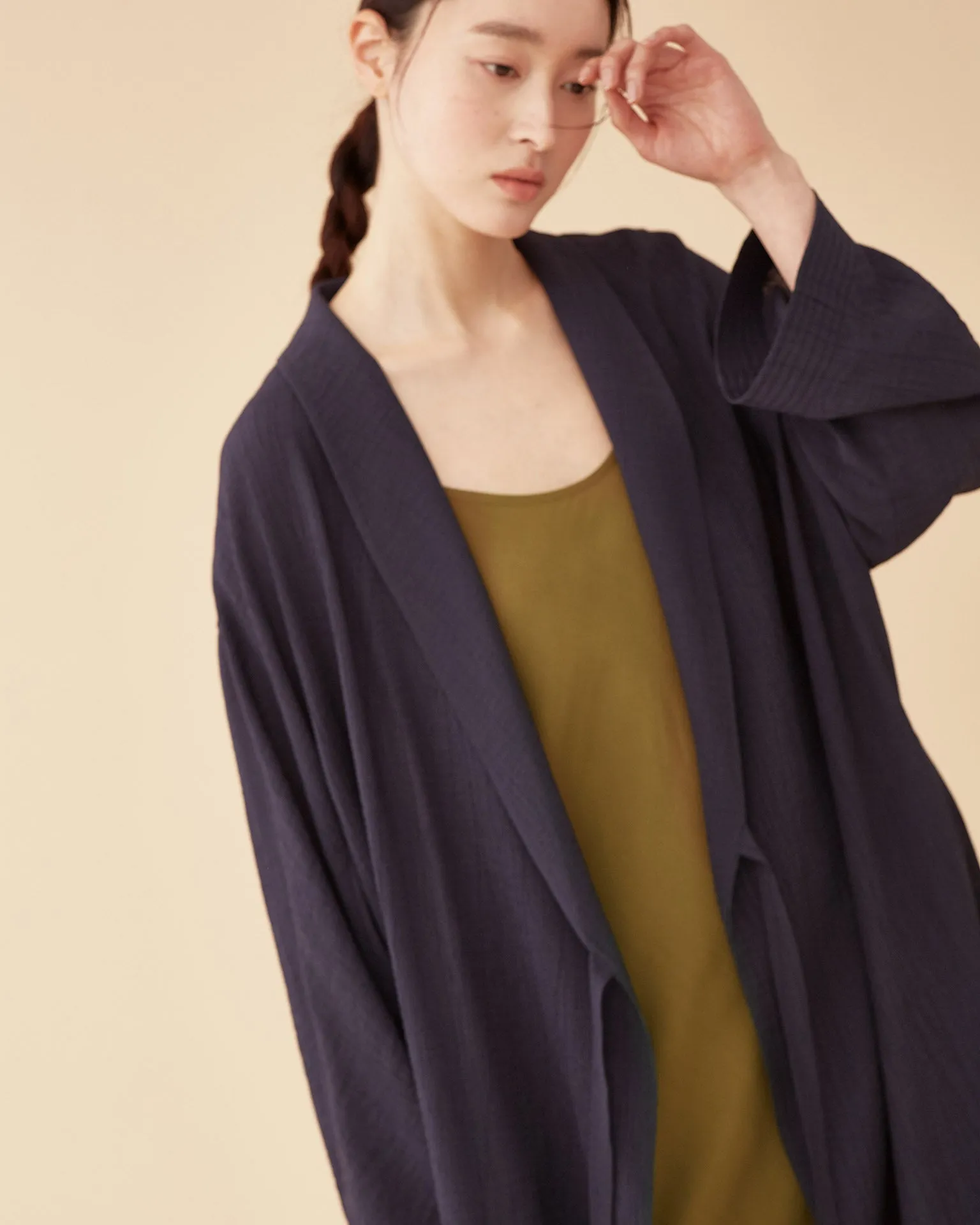 George Shawl Collar Robe / Navy