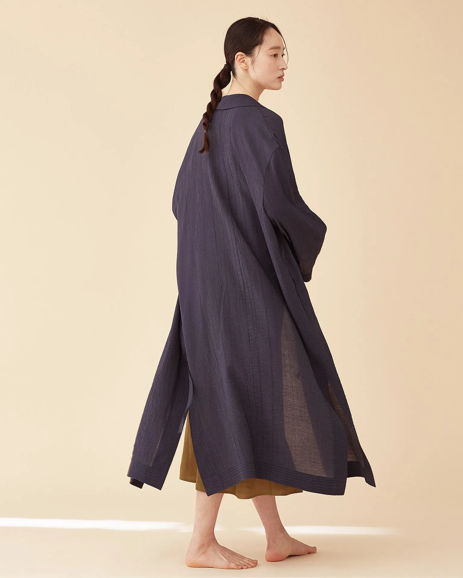 George Shawl Collar Robe / Navy