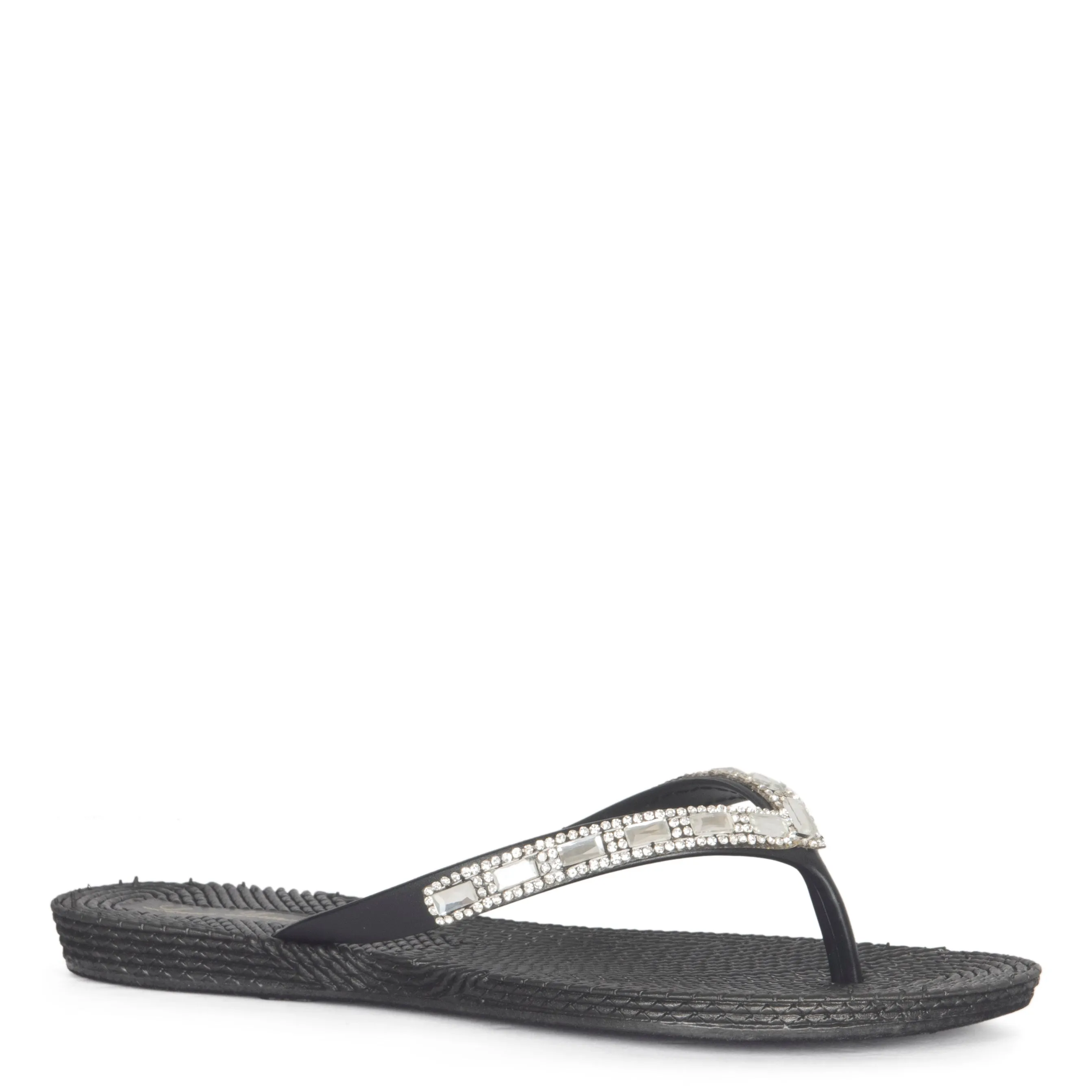 GIGI FLAT SLIPPER WITH SPARKLY CRYTSAL AND RHINESTONE DETAILING