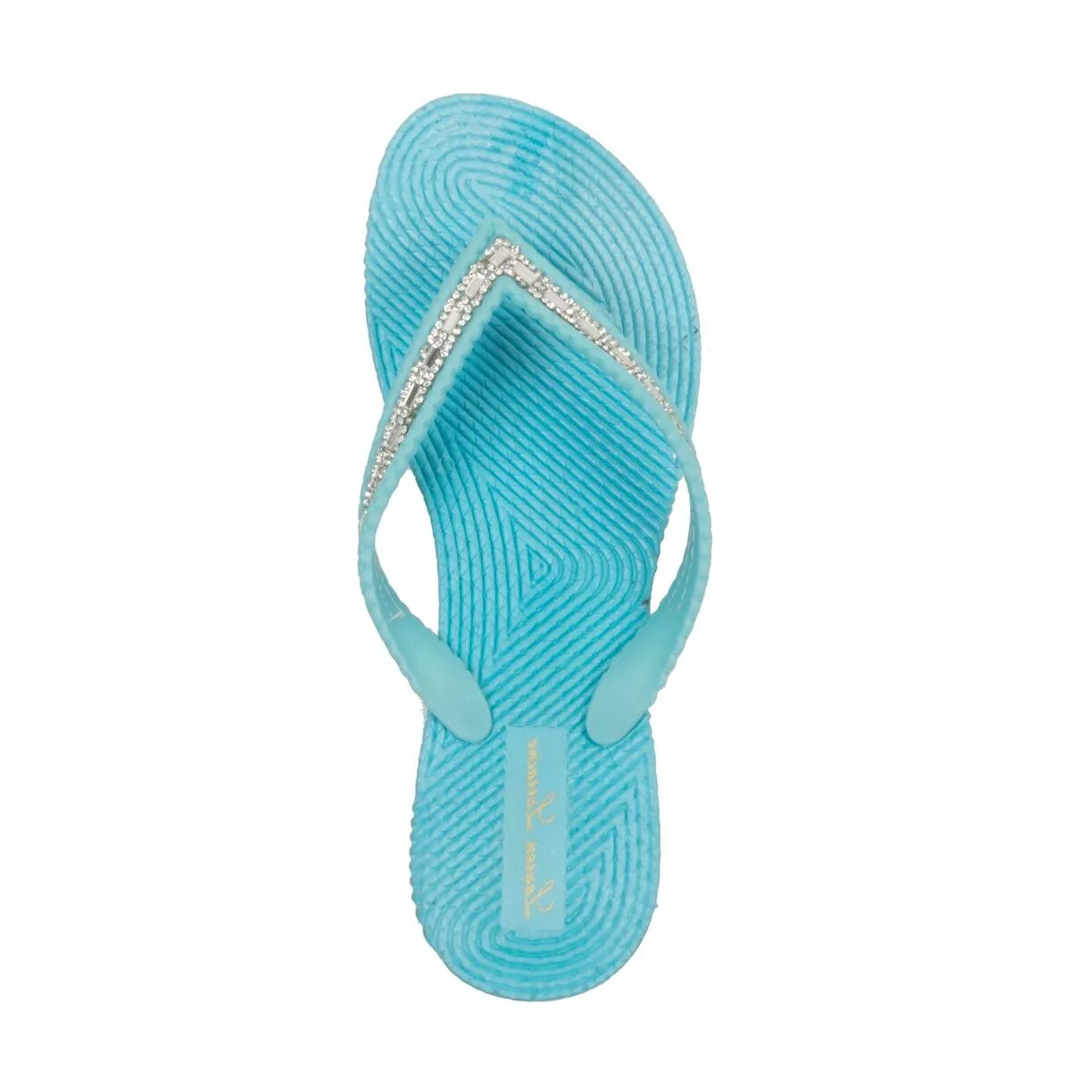 GIGI FLAT SLIPPER WITH SPARKLY CRYTSAL AND RHINESTONE DETAILING
