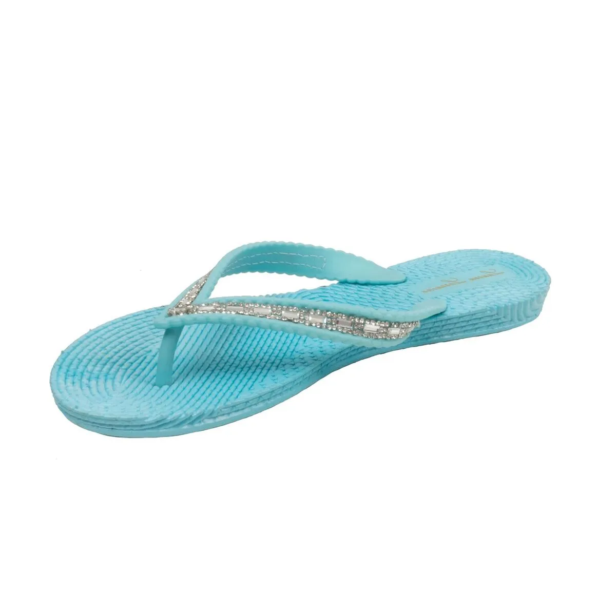 GIGI FLAT SLIPPER WITH SPARKLY CRYTSAL AND RHINESTONE DETAILING