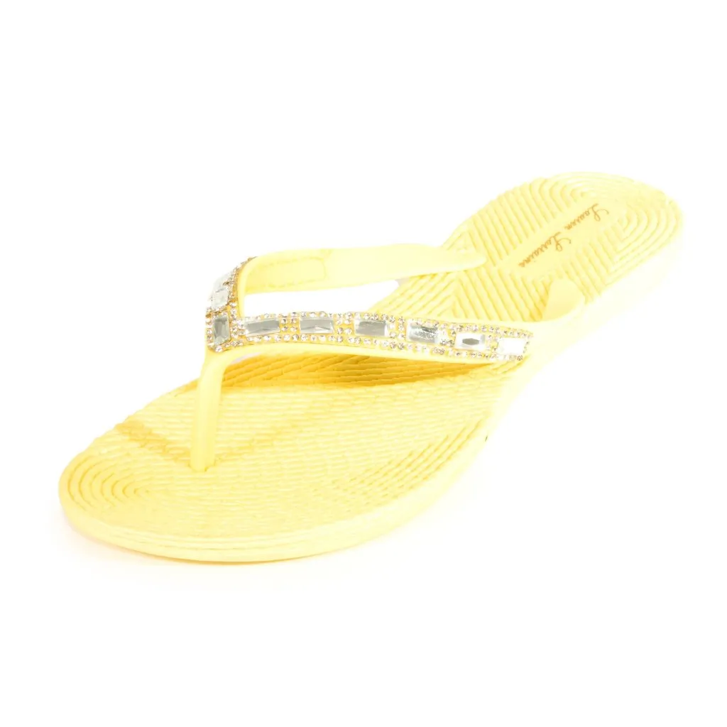 GIGI FLAT SLIPPER WITH SPARKLY CRYTSAL AND RHINESTONE DETAILING