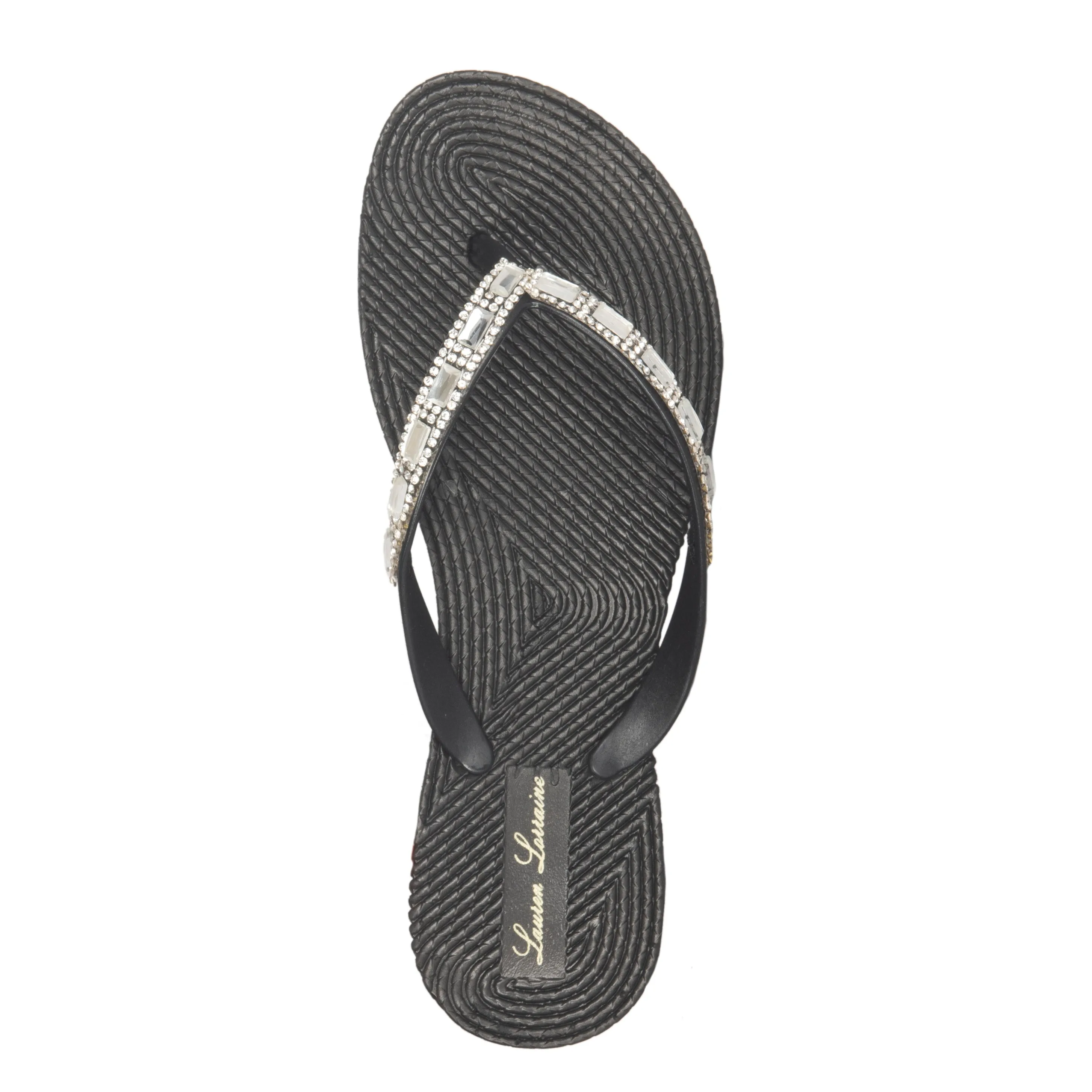 GIGI FLAT SLIPPER WITH SPARKLY CRYTSAL AND RHINESTONE DETAILING