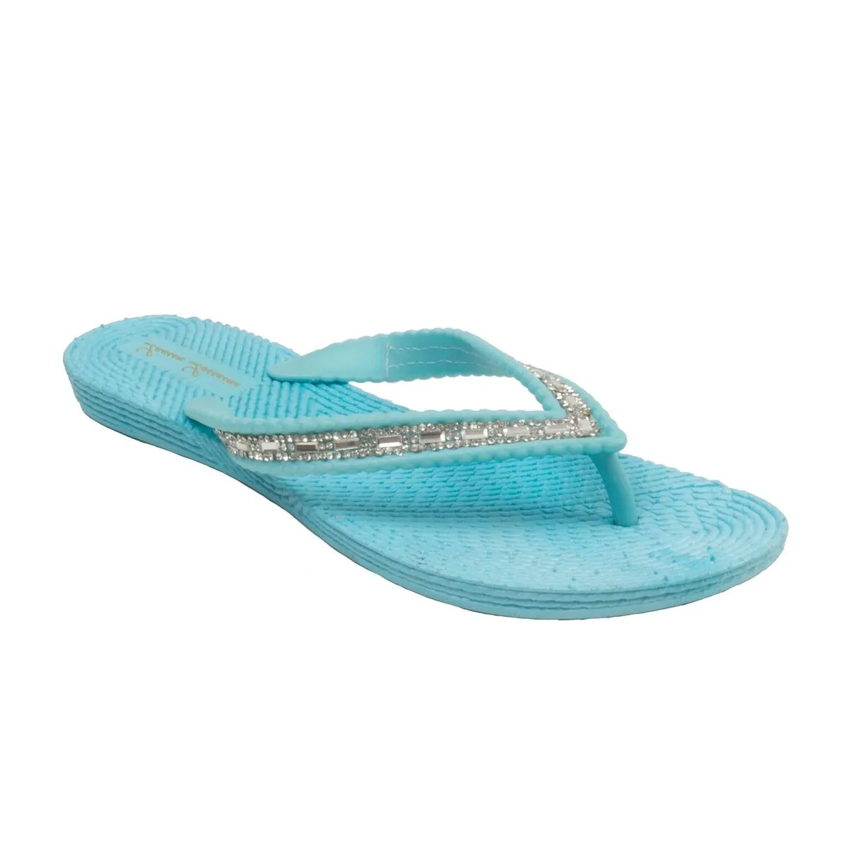 GIGI FLAT SLIPPER WITH SPARKLY CRYTSAL AND RHINESTONE DETAILING