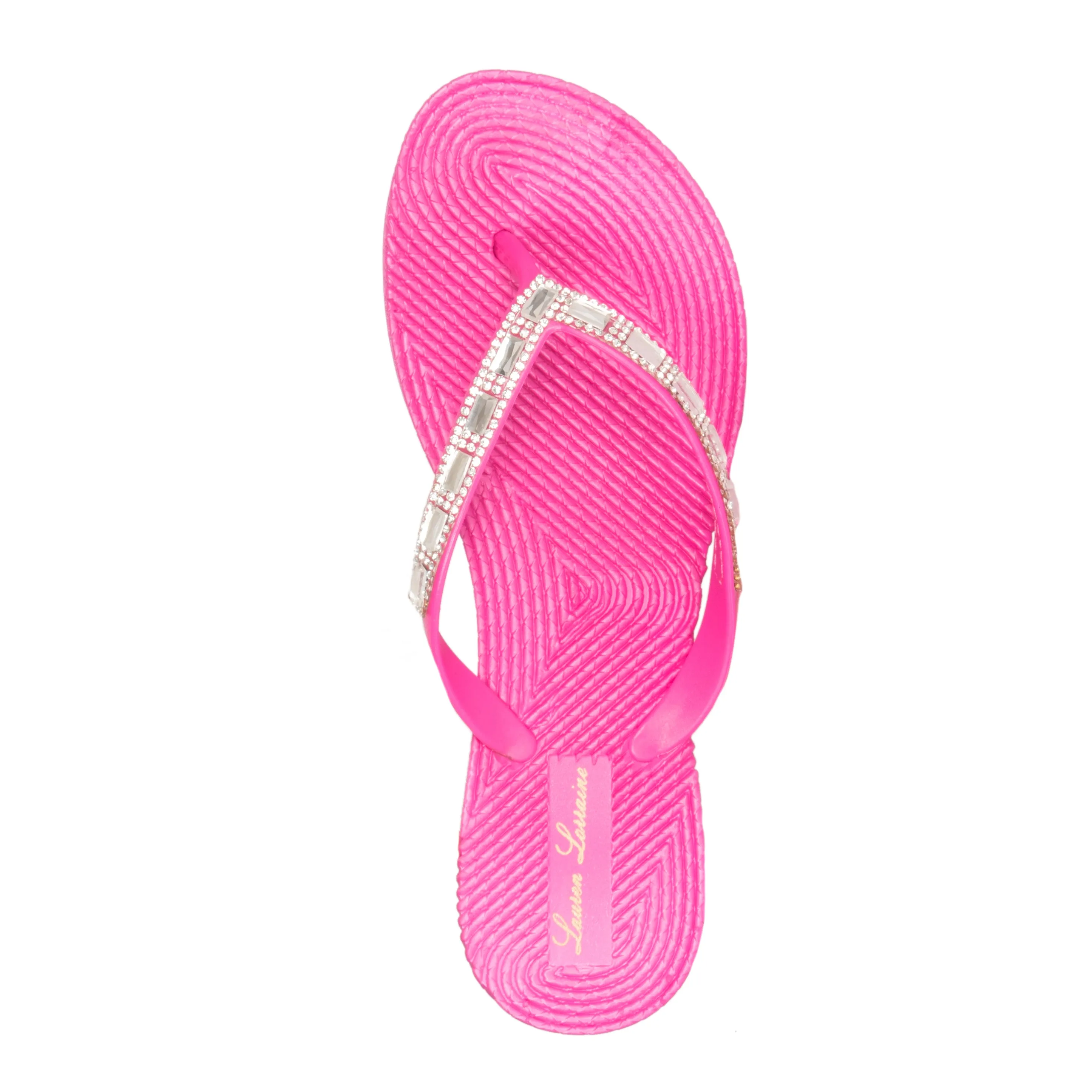 GIGI FLAT SLIPPER WITH SPARKLY CRYTSAL AND RHINESTONE DETAILING