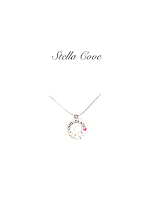 Girls Donut Charm Necklace on "Invisible" String