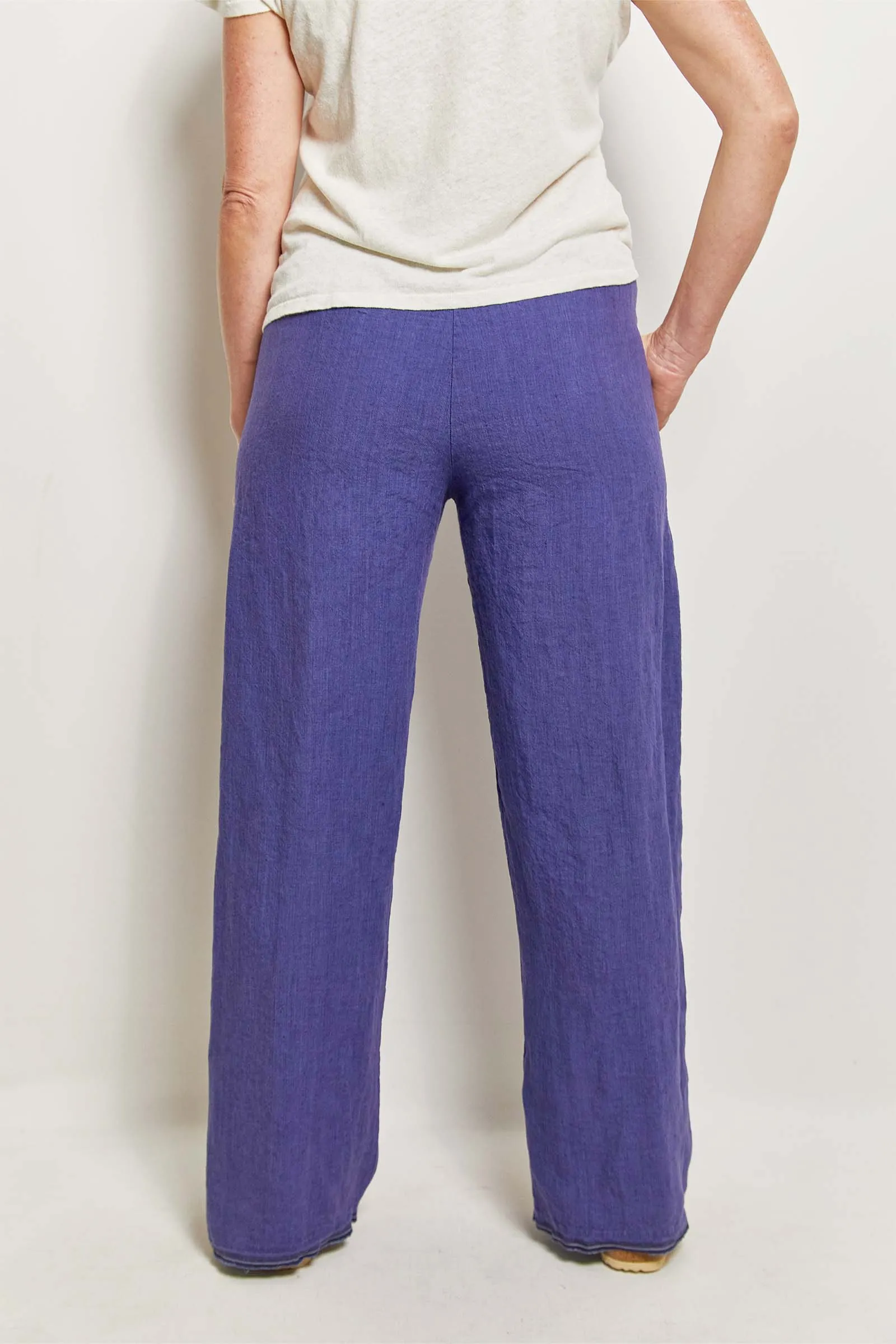 honest blue linen pant