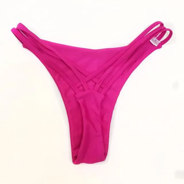 Hot Plain Hollow Out Thong Bottom Bikini