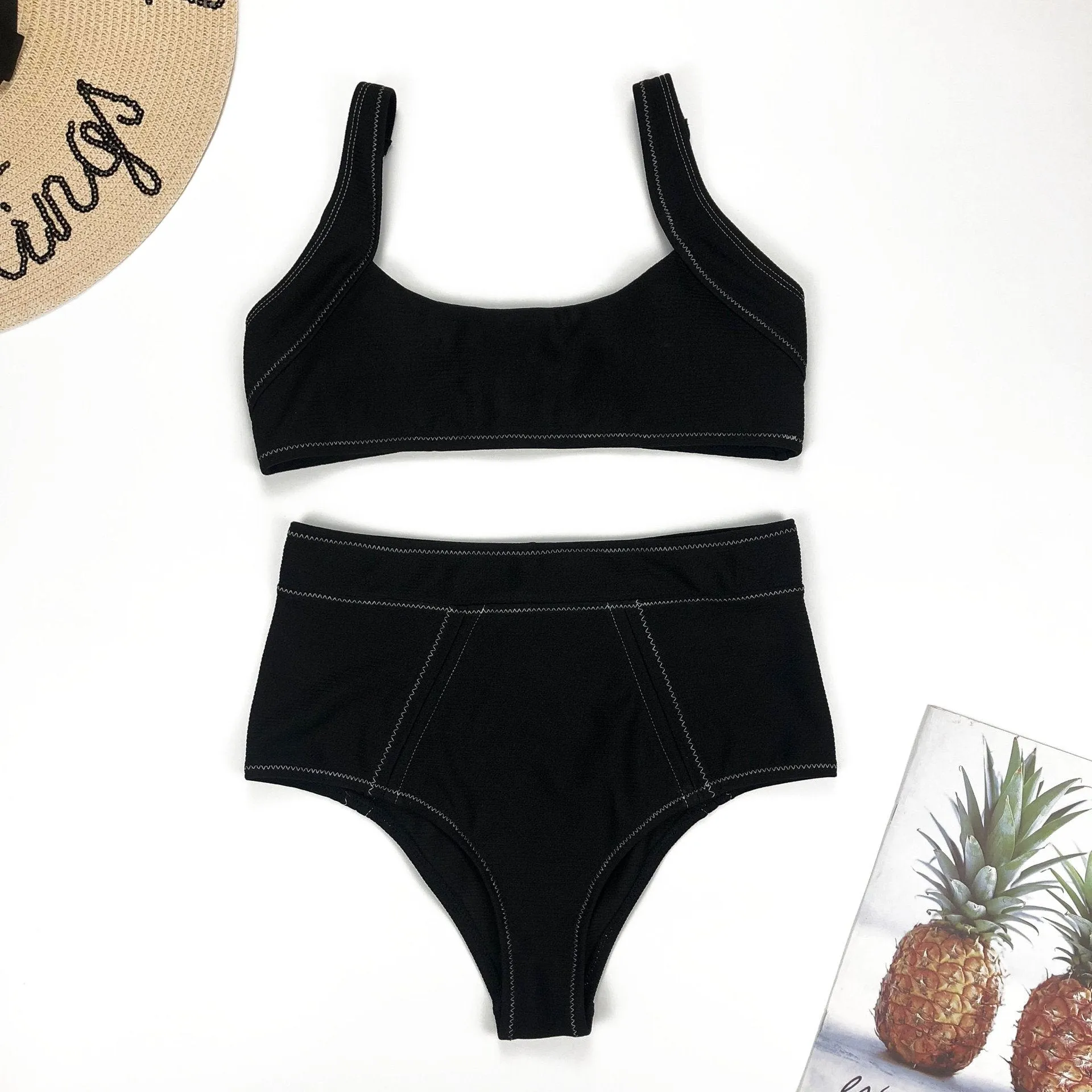 Hot Stripes High Rise Triangle Bikinis