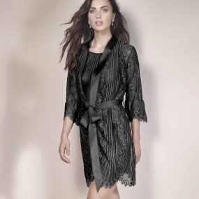 Josephine Charming Negligee Coat - Black -