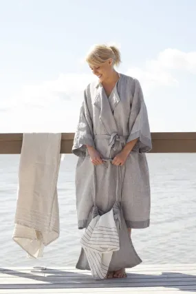 Lapuan Kankurit Kaste Linen Bathrobe Grey