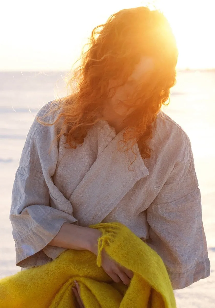 Lapuan Kankurit Kaste Linen Bathrobe Grey