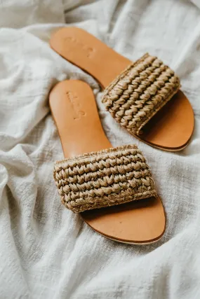 Lexi Raffia Handwoven Slide Sandal