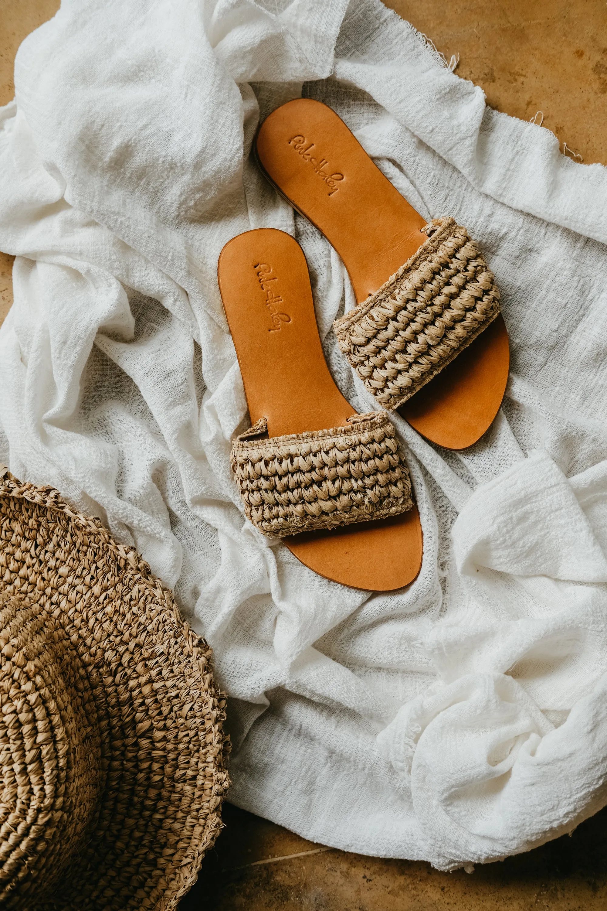 Lexi Raffia Handwoven Slide Sandal
