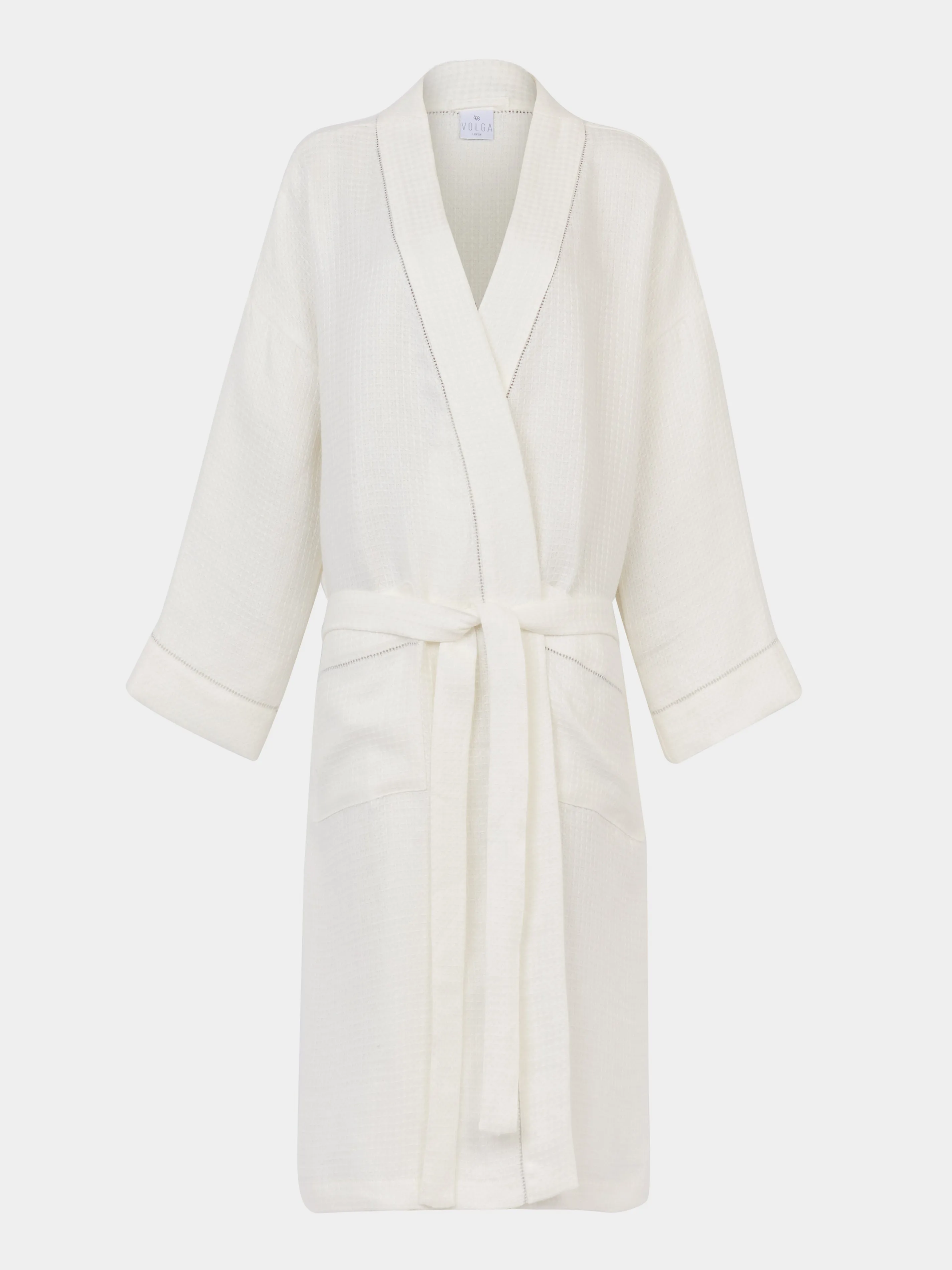 Liège Hem-Stitch Linen Robe | Size: M
