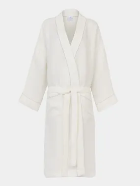 Liège Hem-Stitch Linen Robe | Size: M